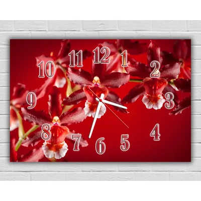 Настенные часы Алые цветы, 30х45 см - Купить недорого на сайте