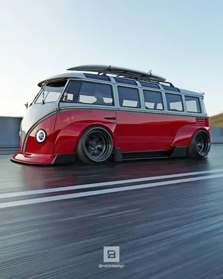Микроавтобус Volkswagen T1 с экстремально широким кузовом стал похож на  гоночный Porsche | carakoom.com