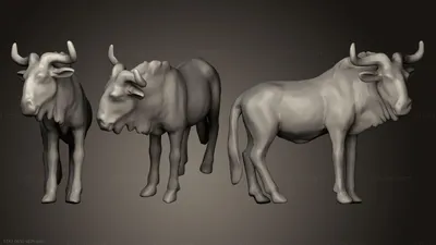 Статуэтки животных - Антилопа гну 2, STKJ_0655 | 3D модель для ЧПУ станка