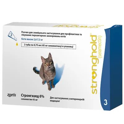 Stronghold Противопаразитарный препарат для кошек весом от 2,6 до 7,5 кг  купить в Украине | Зоомагазин Petslike.net