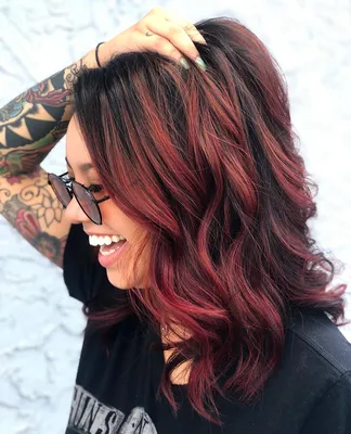 Красный балаяж – модные варианты окрашивания волос - ZACHISKA