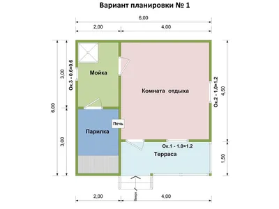 Одноэтажная баня 6х6 под ключ из бруса, проект и цена на строительство в  Москве