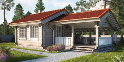 Новое видео — баня с террасой площадью 55 м2 — Деревянные дома по  норвежской технологии