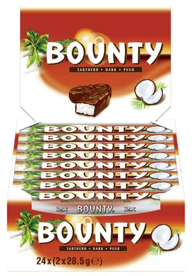Купить Bounty (Баунти) Zartherb Schokolade, Горький шоколад с кокосом 24  шт. x 57 г в интернет-магазине Diskontshop.eu Германия всего за 2 513 руб. в