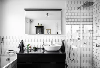 Белая плитка с черной затиркой в ванной: тон, форма и яркие аксессуары. Как  подобрать затирку для плитки по цвету? Выбор для темной и светлой плитки