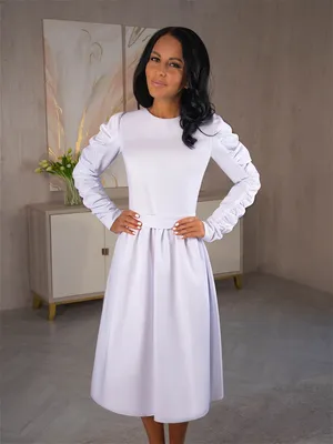 Белое платье с пышными рукавами EniMode 15181571 купить за 1 680 ₽ в  интернет-магазине Wildberries