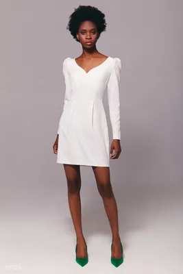 Классическое белое платье мини (арт. 39724) ♡ интернет-магазин Gepur