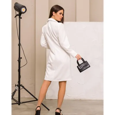 Белое классическое платье-пиджак - 13196_белый - цена, фото, описания,  отзывы покупателей | Krasota-ua.com