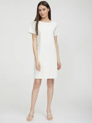 Белое прямое платье-футляр мини из искусственной кожи – Россия, белого  цвета, искусственная кожа. Купить в интернет-магазине в Москве. Цена 5110  руб.