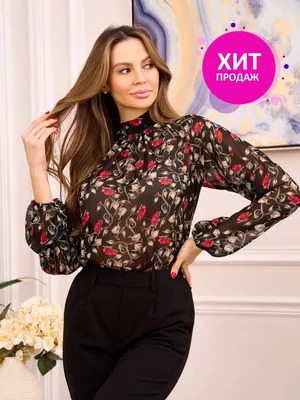 Шифоновая блузка женская летняя праздничная блуза прозрачная YULIA  KRASNOPEEVA 25680693 купить в интернет-магазине Wildberries