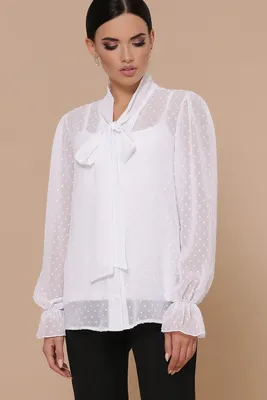 Белая шифоновая блузка Офелия д/р - купить в Украине