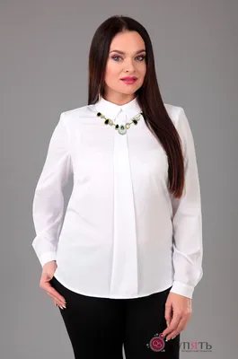 Блузка, туника, рубашка Таир-Гранд 62325 белый креп-шифон в размере 46-56  купить в Минске с доставкой по РБ, примерка, цена, фото