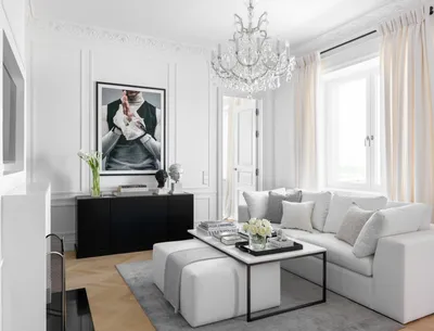 Черно-белые гостиные: 25 модных интерьеров | myDecor