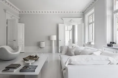 Белый цвет в интерьере квартиры - 70 фото