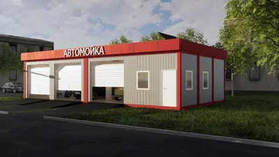 Модульная автомойка на 3 поста (104м2) – Modulex