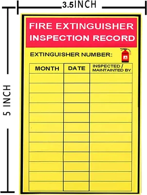 Ежемесячная бирка для проверки огнетушителя, защитные наклейки 3x5 дюймов |  Стикеры и наклейки | AliExpress