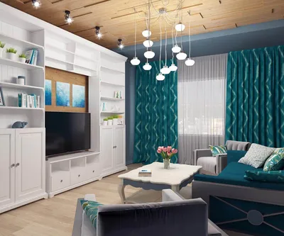 Бирюзовая комната красивая и уютная: продуманный дизайн мебели, обоев и  аксессуаров