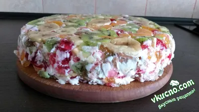 Торт битое стекло с фруктами и желе - пошаговый рецепт, калорийность,  состав, описание