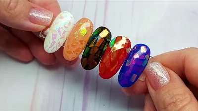 Дизайн ногтей битое стекло как закрепить на базу для гель-лака | Знаю Про  Ногти Все | Дзен