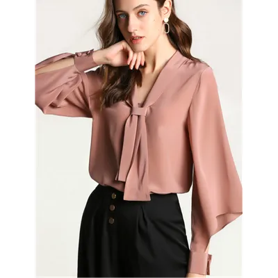 Купить романтическую блузку из натурального шелка крепа