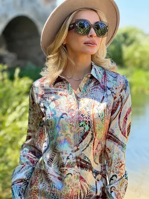 Блузка из натурального шелка АРТ. 2229 купить недорого в интернет-магазине  Splensilk.