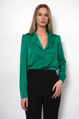 Зеленая шелковая блузка (арт. ml 160) | ML Ladies Collection (с)