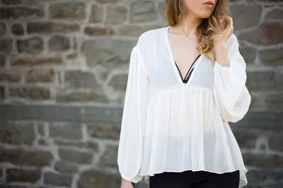 Женская Прозрачная блузка из шифона в горошек купить в онлайн магазине -  Unimarket