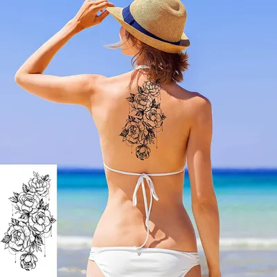 Купить Временные Татуировки для Женщин, Поддельные Татуировки Боди-Арт Рука  Эскиз - 42 Листа 3D Цветы, цена 910 ₴ — Prom.ua (ID#1623376545)