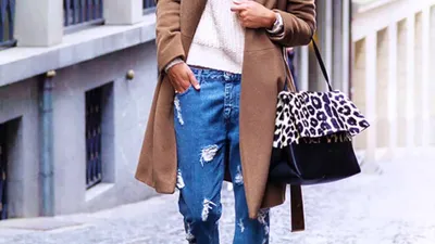 C чем носить джинсы бойфренды зимой? - YouTube