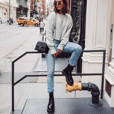 Как носить джинсы с ботинками: 37 модных образов — BurdaStyle.ru