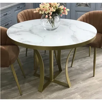 Круглый стол с золотыми ножками | Первый магазин мебели