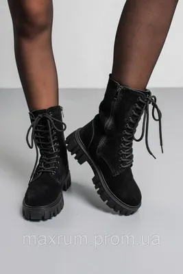 Женские кожаные ботинки на платформе, черные, с цепочкой, на блочном  каблуке | Сапоги | AliExpress