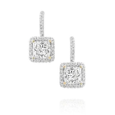 Квадратные серьги с бриллиантами - Israel Diamond Center