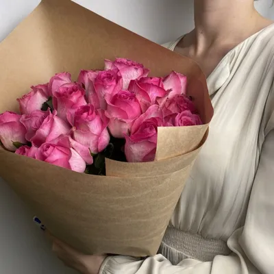 Букет из 19 белых роз 50 см - купить в Москве по цене 2490 р - Magic Flower