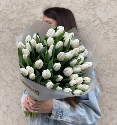 Букет белых тюльпанов купить в Азове - Заказать с доставкой недорого