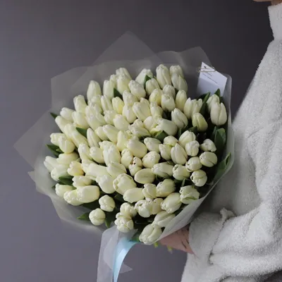 [57+] Букет белые тюльпаны фото