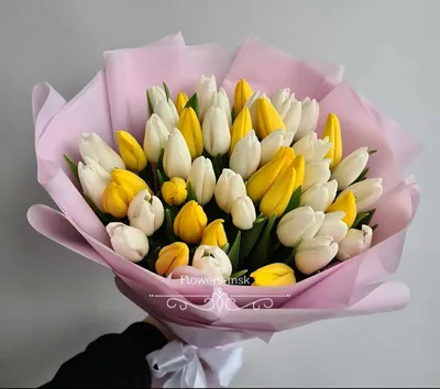 Букет Желто-белых тюльпанов