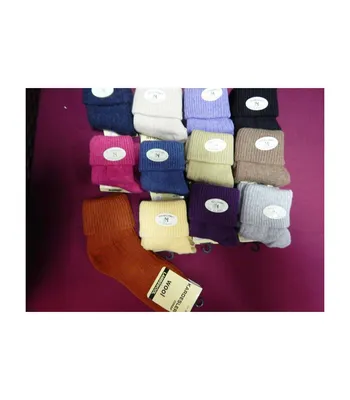 Купить носки женские Kardesler шерсть с отворотом комбинированные