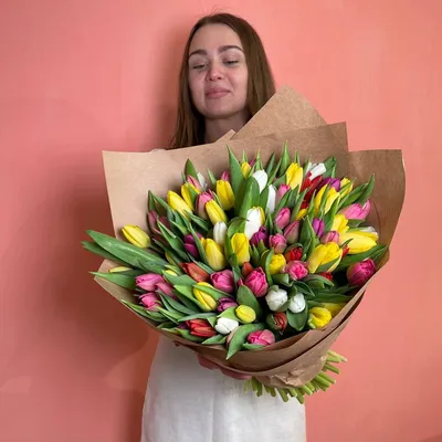 Букет сиреневых тюльпанов – купить с доставкой в Москве. Цена ниже!