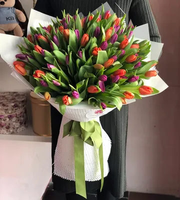 Букет тюльпанов 25 шт \"Лаванда\" - заказать и купить за 3 540 ₽ с доставкой  в Краснодаре - партнер «Beauty Buket»