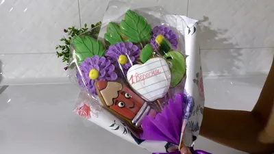 Букет из пряничных цветов на заказ, фото пряничных букетов ко дню учителя