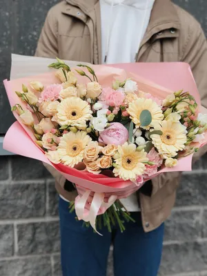 Букет Пионы-Розы-Герберы ‒ купить в салоне цветов Fresa