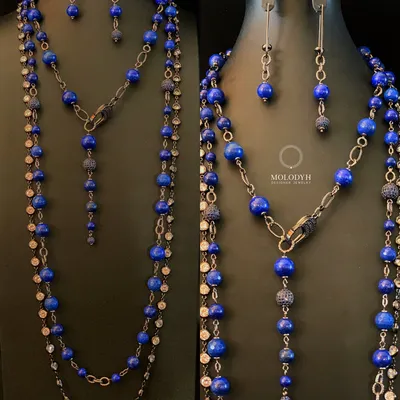 Купить украшения из натуральных камней синего Лазурита