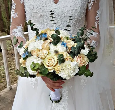 Свадебный букет, бутоньерка жениха и оформление свадьбы цветами своими  руками