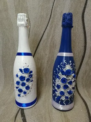Оформление бутылок на свадьбу (пара, то есть за 2 шт) | Karamel96 -  подарки, стильные сувениры и свадебный декор Екатеринбург