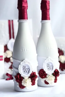 Шампанское на Свадьбу | Wedding bottles, Modern bridal bouquets, Wedding  flutes