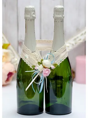 Украшение для бутылок шампанского на свадьбу молодоженов свадебный чехол  подарок жениху и невесте Красивая свадьба 21489141 купить в  интернет-магазине Wildberries