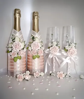 Оформление бутылок шампанского на свадьбу своими руками: мастер-класс по  украшению