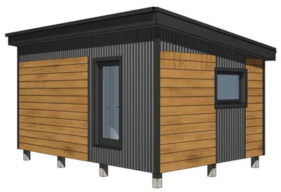 Проект мини-дома, как бытовка 6х4х3м (доступное жильё 24 м2) | Пикабу