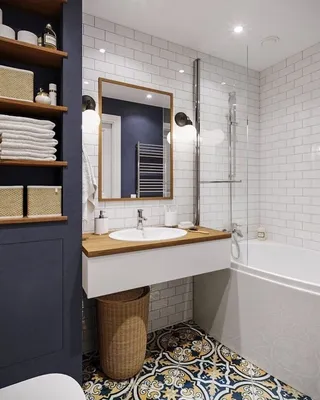 Дизайн ванной комнаты бюджетный вариант - 78 фото